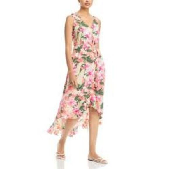 Tommy Bahama Floral Tropical Midi Dress Sz XXS Sleeveless Lined High Low Hem - Picture 7 of 9